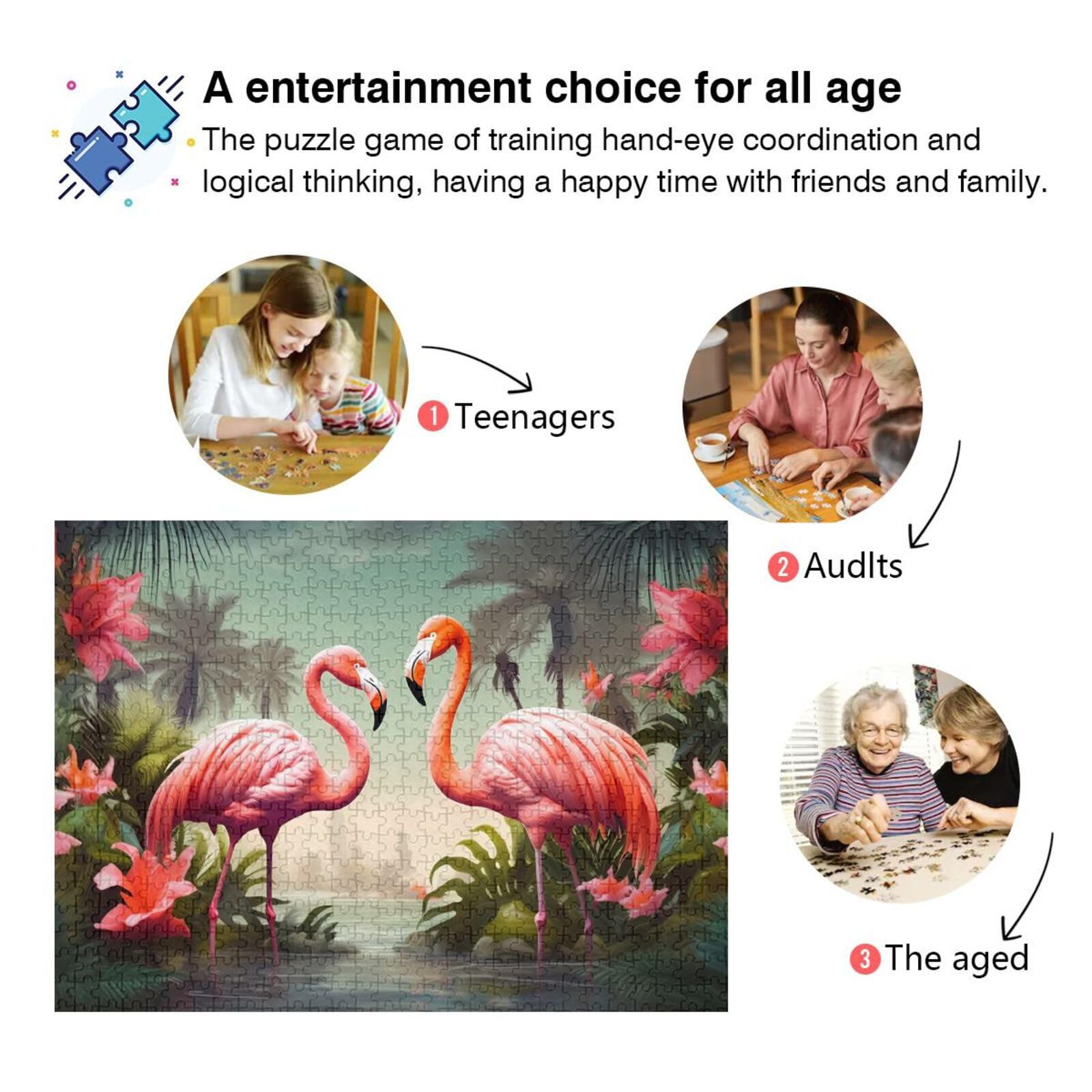 Amazon.com: UMIRIKO Flamingo Puzzles 500 Pieces Jigsaw Puzzle